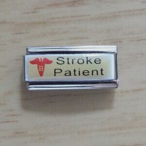 Stroke Patient medical alert photo 9mm Italian charm bracelet super link new
